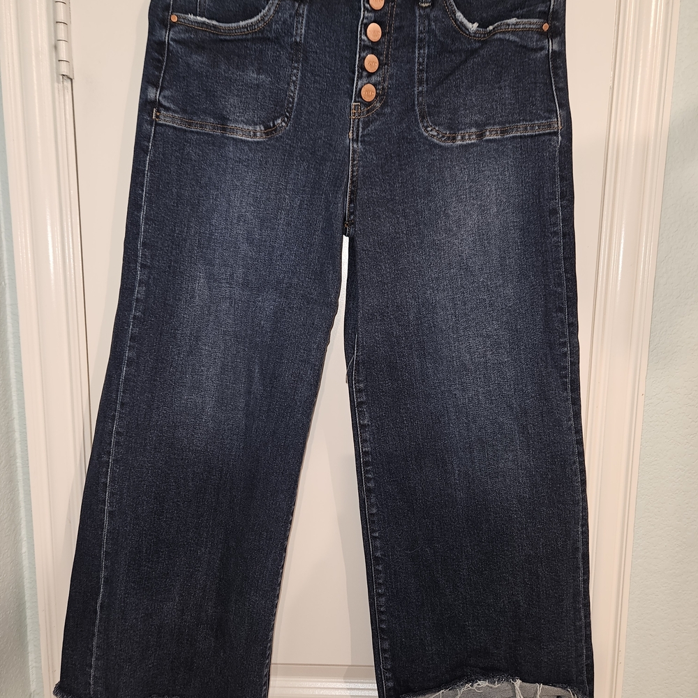 Women's Dark Blue Wide-Leg Jeans